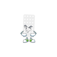 Pills mascot design style with grinning face