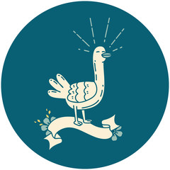 icon of tattoo style sea bird