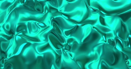 Obraz premium Blue metallic wave liquid background. Glamour satin lava texture 3D rendering 3D illustration