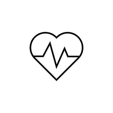 cardiogram icon vector outline design isolated on white background