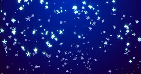 Christmas background with snowflakes - falling snow on a blue background 3D rendering 3D illustration