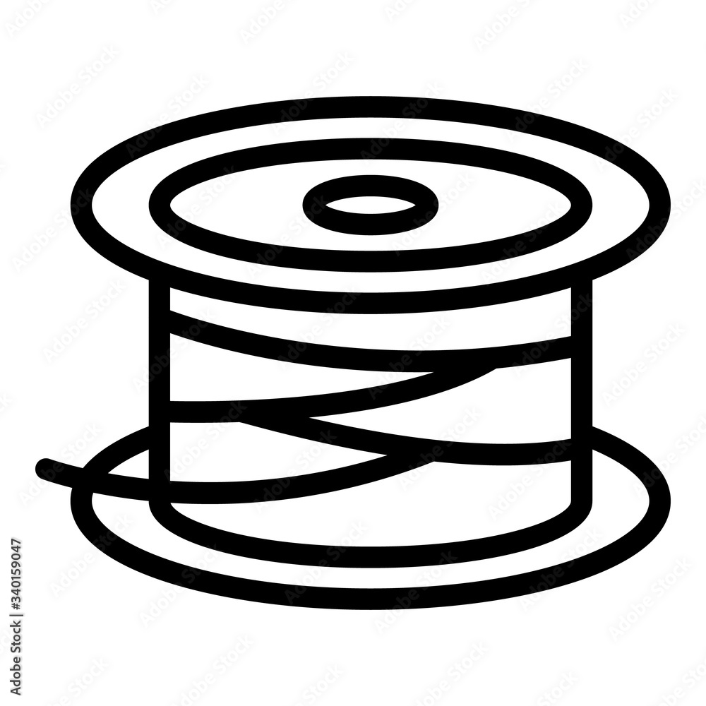 Poster reel line spool icon. outline reel line spool vector icon for web design isolated on white backgroun