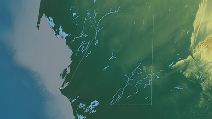 Inchiri, Mauritania - outlined. Relief