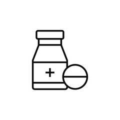 medicine icon vector outline design isolated on white background