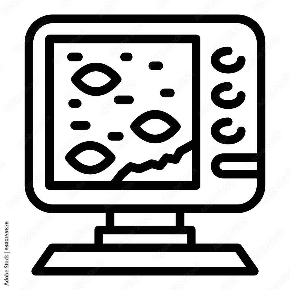 Poster echo sounder icon. outline echo sounder vector icon for web design isolated on white background
