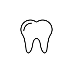 tooth icon vector outline design isolated on white background
