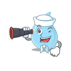 A cartoon icon of raindrop Sailor with binocular