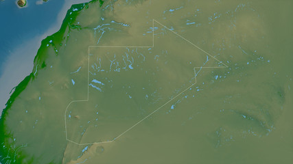Tiris Zemmour, Mauritania - outlined. Physical