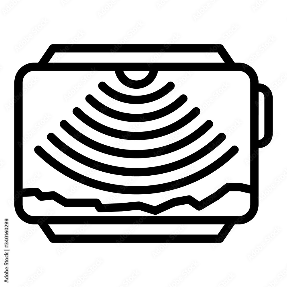 Poster echo sounder screen icon. outline echo sounder screen vector icon for web design isolated on white b