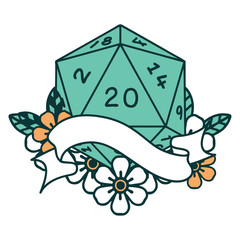 natural twenty D20 dice roll illustration