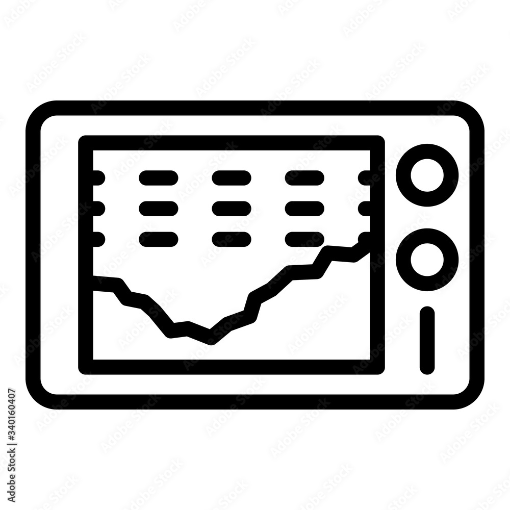Poster sonar catch fish icon. outline sonar catch fish vector icon for web design isolated on white backgro