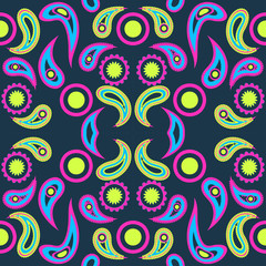 Abstract seamless colorful pattern exotic shapes backgrounds