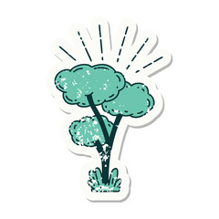 grunge sticker of tattoo style tree