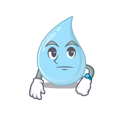 Mascot design of raindrop showing waiting gesture