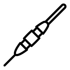 Fisherman float icon. Outline fisherman float vector icon for web design isolated on white background