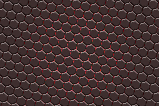 Black & Red Digital Art, Illustration, Hexagon, Hypnotising, Wallpaper, Background. 