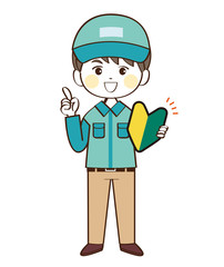 男性、配達員、初心者、説明