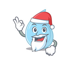 Raindrop Santa cartoon character with cute ok finger