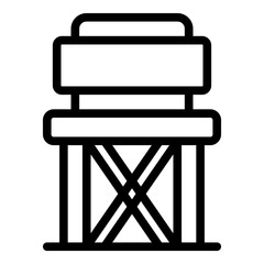 Folding chair icon. Outline folding chair vector icon for web design isolated on white background