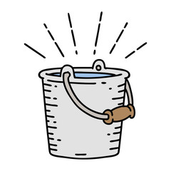 traditional tattoo style bucket of water © lineartestpilot