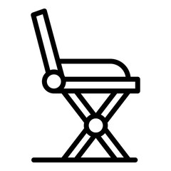 Camping chair icon. Outline camping chair vector icon for web design isolated on white background