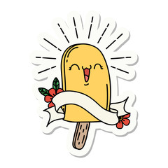 sticker of tattoo style ice lolly