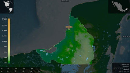 Campeche, Mexico - composition. Physical