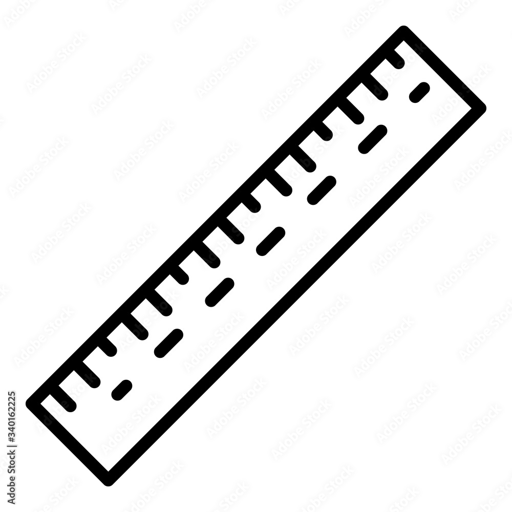 Poster school ruler icon. outline school ruler vector icon for web design isolated on white background
