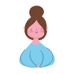 young woman portrait cartoon character avatar female isolated icon