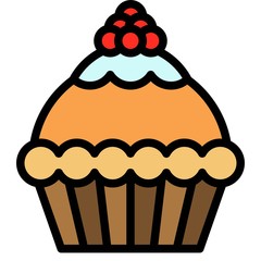 Cupcake or Muffin, Baked good vector icon