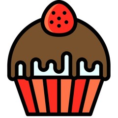 Cupcake or Muffin, Baked good vector icon
