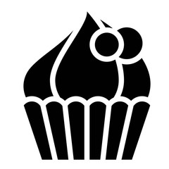 Cupcake or Muffin, Baked good vector icon