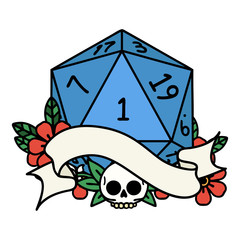 natural one d20 dice roll illustration