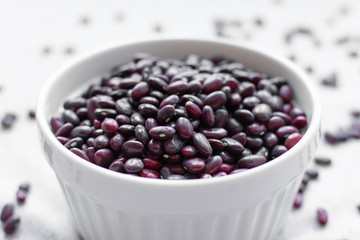 Beans in a bowl. Beans in the table