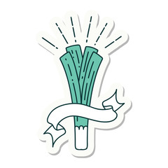 sticker of tattoo style leek