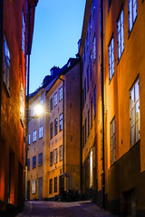 Stockholm, Sweden  The Old Town or Gamla Stan at dawn and the Bollhusgrand alley.