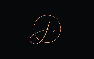 j or jj Lowercase Cursive Letter Initial Logo Design, Vector Template