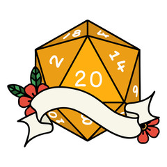 natural twenty D20 dice roll illustration