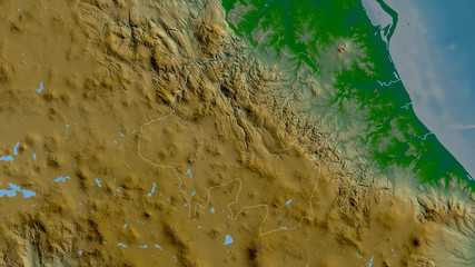 Hidalgo, Mexico - outlined. Physical