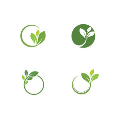 Logos of green Tree leaf ecology nature element