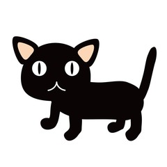 立つ黒猫