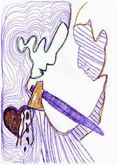 hand drawing Hurt the heart of others