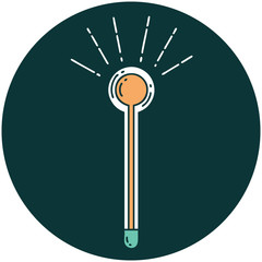 icon of tattoo style glass thermometer