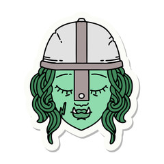 orc fighter character face sticker