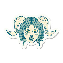tiefling character face sticker