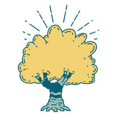 traditional tattoo style tree