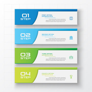 Business infographics template 4 steps rectangle,Vector illustration.