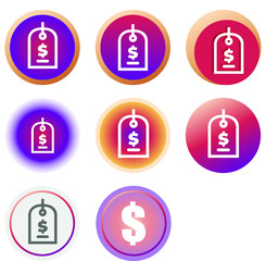 Several types of dollar icons