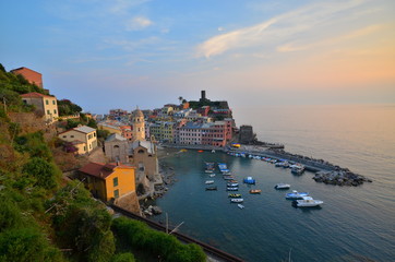 landscape of Vernazza ，cinque terre Italy