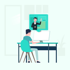 Telecommuting concept illustration